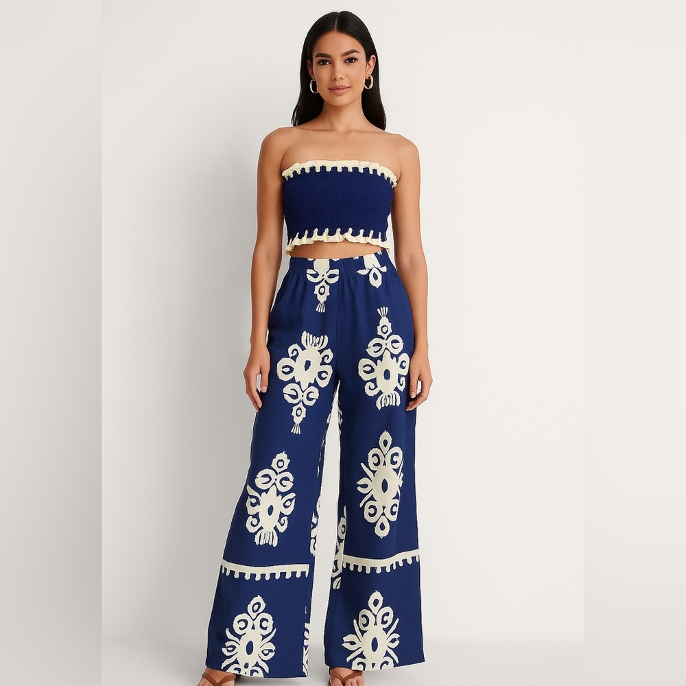 Two Piece Strapless and Palazzo Pant Set NWT